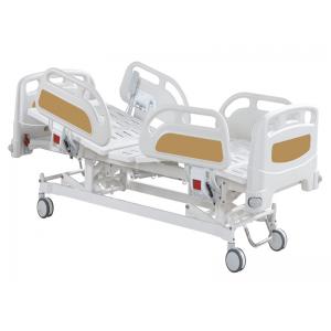 China Three Crank Manual Patient ICU Care Bed PP Side Rails Pediatric Manual Hospital Bed supplier