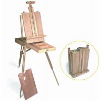 China Wooden Painting Easel Art Stand , French Sketch Box Easel With Palette Belt Aluminium Tray on sale