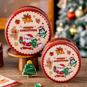 China Customized Round Shape Metal Tin Chocolate Cookie Tin Candy Christmas Tin Can Gift Packaging Tin Box Packing Box supplier