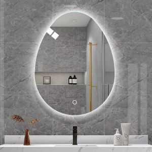 China Espejo de baño oval LED sin marco 3000K - 6000K Espejo de sensor táctil LED para hotel supplier