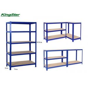 China MDF Shelf Boltless Shelving System , 5 Tier Metal Shelving Unit Fastening Structure supplier