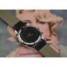 China Stainless Steel Men'S Quartz Wrist Watch Waterproof With Genuine Leather Strap wholesale