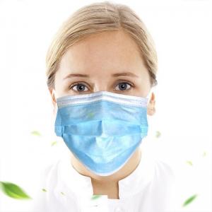 Blue Disposable Earloop Face Mask Anti Virus Protection For Food Service