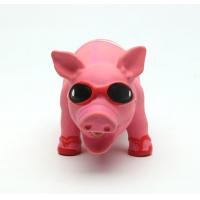 China Wholesale latex pig dog toy classic dog toy with squeaky sound cool with sunglasses on sale