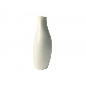 Ivory Reactive Ceramic Bud Vase , Organic Shaped Porcelain Flower Vase Smooth Surface