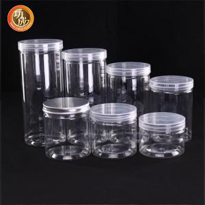 Empty Clear Candy Cookie Jar 500ml Wide Mouth Food Plastic Jars With Screw Top Lids