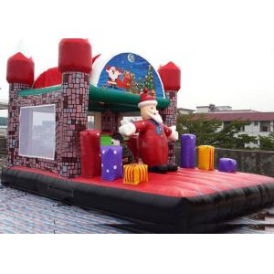 China Jungel Inflatable Toddler Playground , Santa Claus House Outdoor Bouncy Castle supplier
