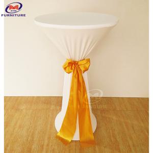 China Spandex Plain Covers And Sashes Small Bar Table Cloth For Party With Straps supplier