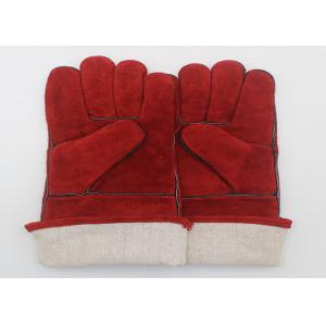 China Red Welding Work Gloves , Cow Split Leather Gloves OEM / ODM Service supplier
