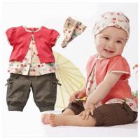 3 équipements réglés du modèle Top+Pants+Hat de fruits de bébés de PCs 0-3 ans de vêtements