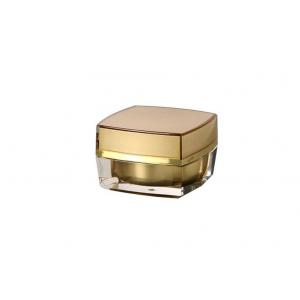 China Plastic Gold Cosmetic Cream Jar , 15g 30g 50g Acrylic Square Cream Jar supplier