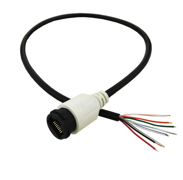 IP68 waterproof RJ45 connector assembly with Cat5e Ethernet cable