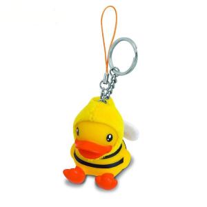 China Durable Anime Figure 3d Plastic Mini Duck Keychains PVC Rubber Material OEM supplier