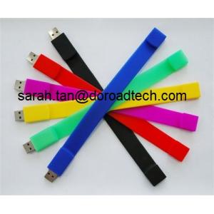 Customized Silicone Bracelet USB Flash Disks, 100% Original and New Memory Chip
