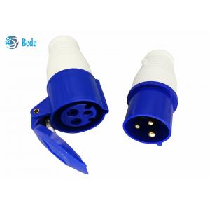 China Single Phase Industrial Plug And Socket P+N+E Blue Color 220-250V 16A Coupler Type supplier