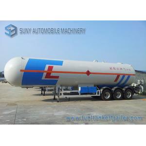 China 58500 liters tri-axle LPG tank trailer 24.5MT , LPG gas tanker semi trailer supplier