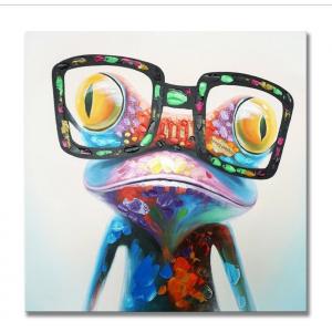 China Hand Painted Oil Painting Pop Frog with Glasses on Canvas Wall Art 3D Abstract Canvas supplier