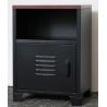 Single Door Black Night Stand Thick 0.6mm Steel Storage Cabinet
