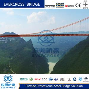 China Prefabricated Suspension Truss Bridge Steel Rope Bridge Easy And Fast Erection wholesale