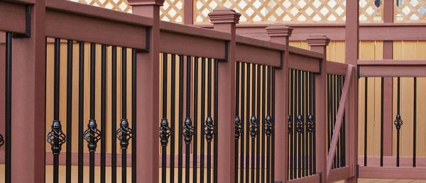 Brown Wood Plastic Composite Deck Railing With No Toxic Chemicals / Preservative