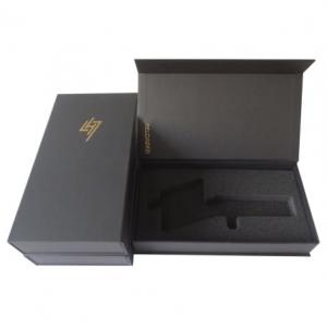 Book Style Black Sponges One Piece Gift Box Magnetic Jewelry Boxes