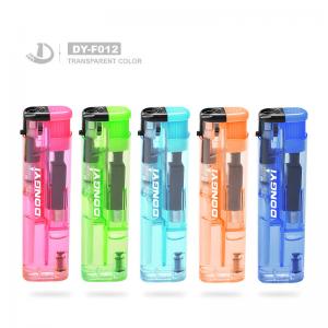 Plastic Electric Refillable Windproof Cigarette Lighters Dy-F012 Model NO. 7.88*2.1*1.1 CM