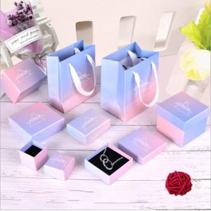 China CMYK Travel Organizer Pink Paper Jewelry Box With Lid Custom Logo supplier