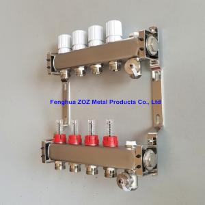 China ZZ18155 PEX Radiant Floor Heating Stainless Steel Manifold Set , Underfloor Heating Manifolds Stainless Steel Manifold supplier