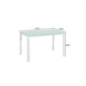 White 52.91lb 20×70×75cm Tempered Glass Dining Table