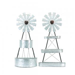 Metal Garden Ornaments DIY Minimalist Windmill Metal Shelf Decor