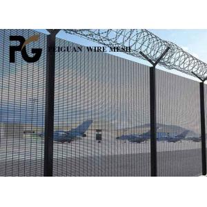 China Galvanized Steel Security Metal Fencing ，Black Welded Mesh Security Fencing supplier
