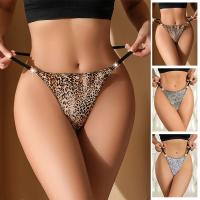 China Sexy Womens Underwear G String Leopard Girls Low Waist Panties Slutty Thin Shine Belt Adjustable on sale