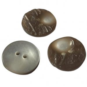 Full Shiny MOP Shirt Buttons With Two Hole In 18mm Irregular Face Design