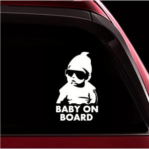 Multifunctional Custom Car Stickers White Cartoon Baby Heat Resistance