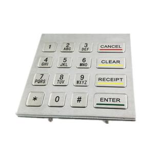 Waterproof Kiosk SS304 Stainless Steel IP65 Metal Numeric Keypad 100×100mm 16 Keys