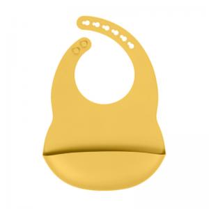 Silicone Newborn Waterproof Baby Feeding Bib Apron 81 Gram Yellow