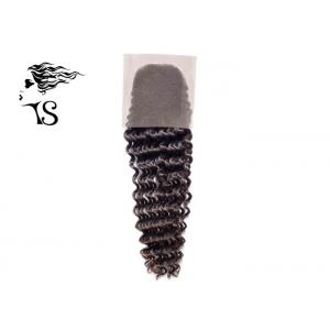 China Long Tight Wavy Brazilian Human Hair Lace Closure , Lace Front Closure Piece supplier