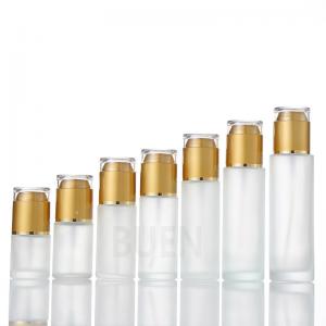 China Screw Glass Frosted Glass Cosmetic Jars Cylinder Shape Glass Lotion Jars supplier