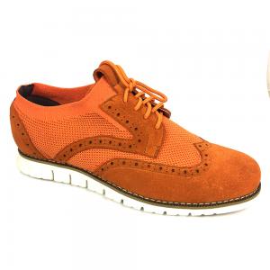 Flyknit Suede Mens Leather Casual Shoes , Leisure Knitted Canvas Shoes