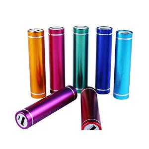 2600mAh Aluminum Lipstick Power Bank Cylinder Portable Charger 18650 Battery