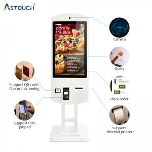 China Mcdonalds 32inch Self Check In Payment Kiosk With Scanner For Fast Food Restaurants supplier