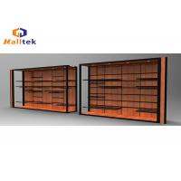 China Stainless Steel Spice Wood Display Rack Wall Mounted Wood Shelving Units For Shops on sale