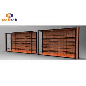 China Stainless Steel Spice Wood Display Rack Wall Mounted Wood Shelving Units For Shops supplier