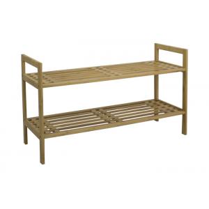 2 Tier 70cm Length Bamboo Shoe Shelf For 8 Pairs Of Shoes