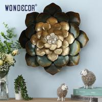 China 3D Blooming Flower Metal Wall Art Sculpture Decoration Copper on sale