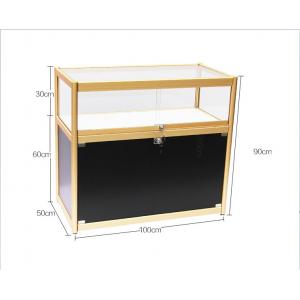 1000mm(W) Glass Display Cabinet with storage, Aluminum Double Door Glass Display Cabinet with storage Top showcase