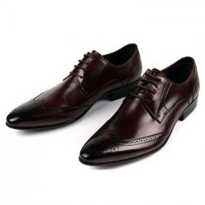 China Mens Full Grain Leather Shoes Stylish Brogue Design Men Pointed Formal Dress Shoes supplier