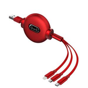 8pin retractable 3 In 1 Usb Cable 1.2M 2A Android Type C Charger Cable