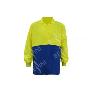 China Two Tone Outdoor Custom Work Shirts Fluroscent Yellow Australian Size / Length supplier