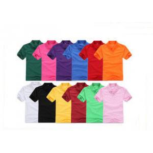 Colorful Short Sleeve Mens Cotton Polo Shirts Blank , Women Embroidered Polos